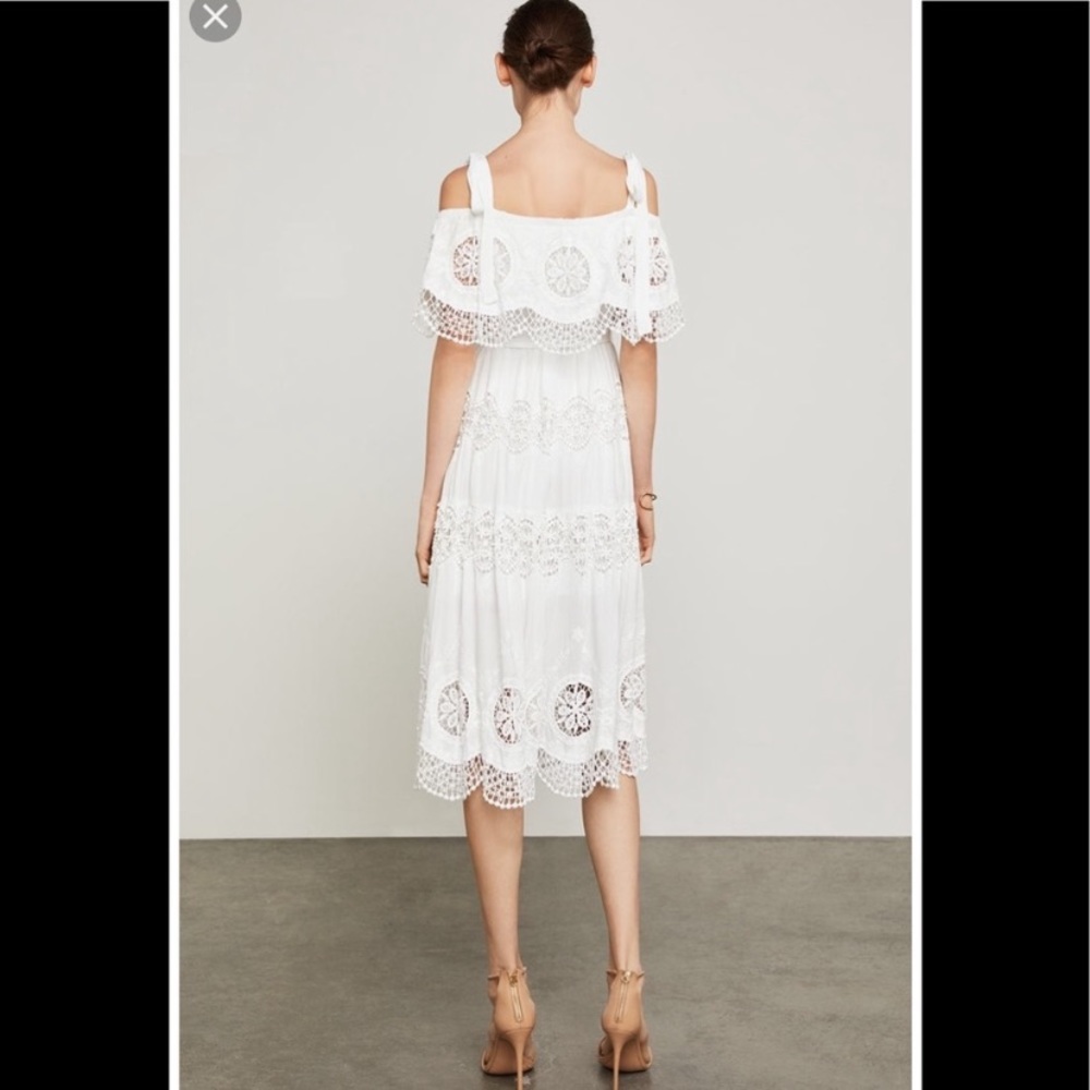 BCBGMaxAzria Midi Dress,Cold Shoulder Eyelet NWT - Picture 5 of 8